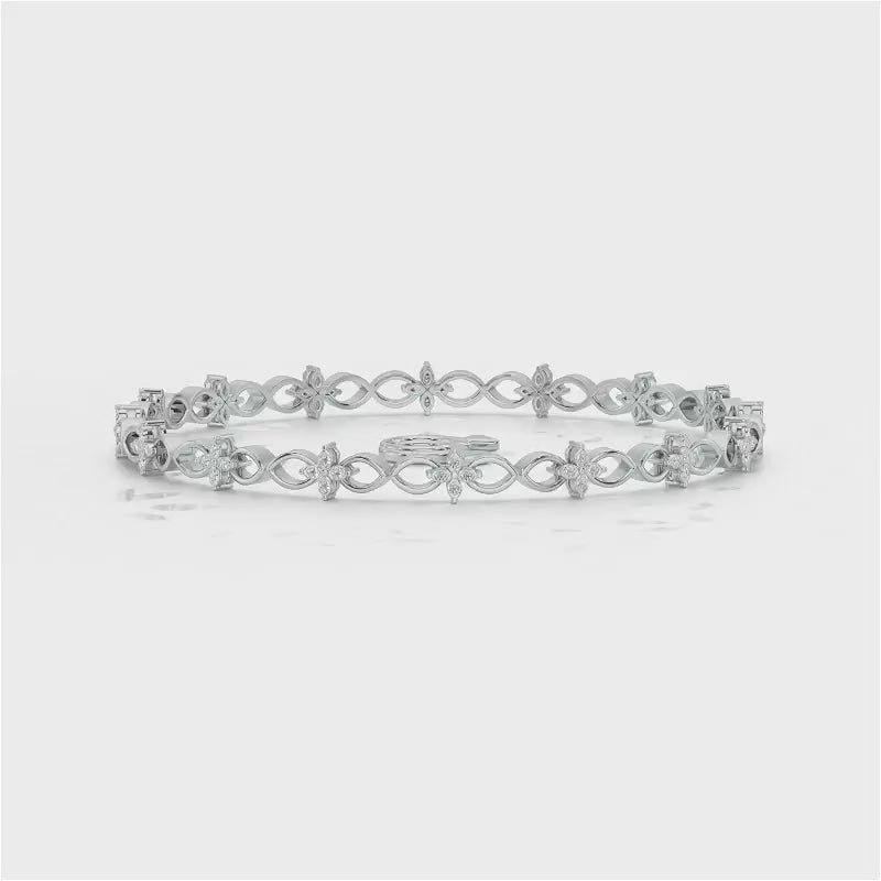 Blooming Flower Bangles - White Gold Video