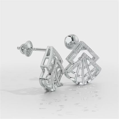 Span Fangs Silver Earrings - White Gold Video