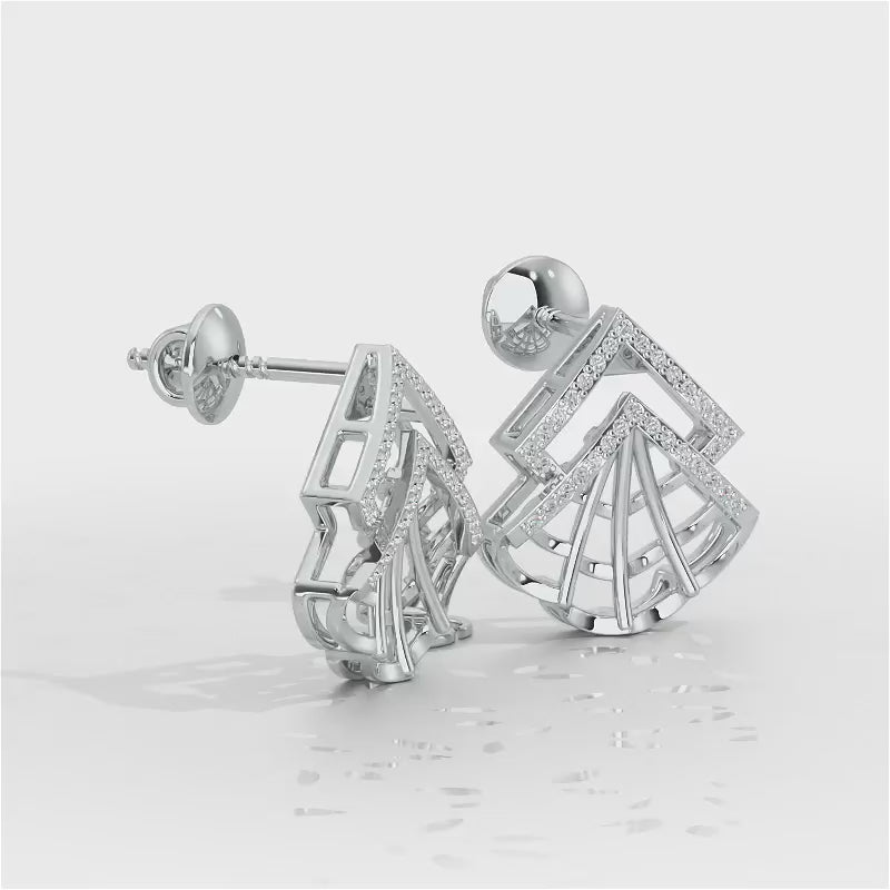 Span Fangs Silver Earrings - White Gold Video