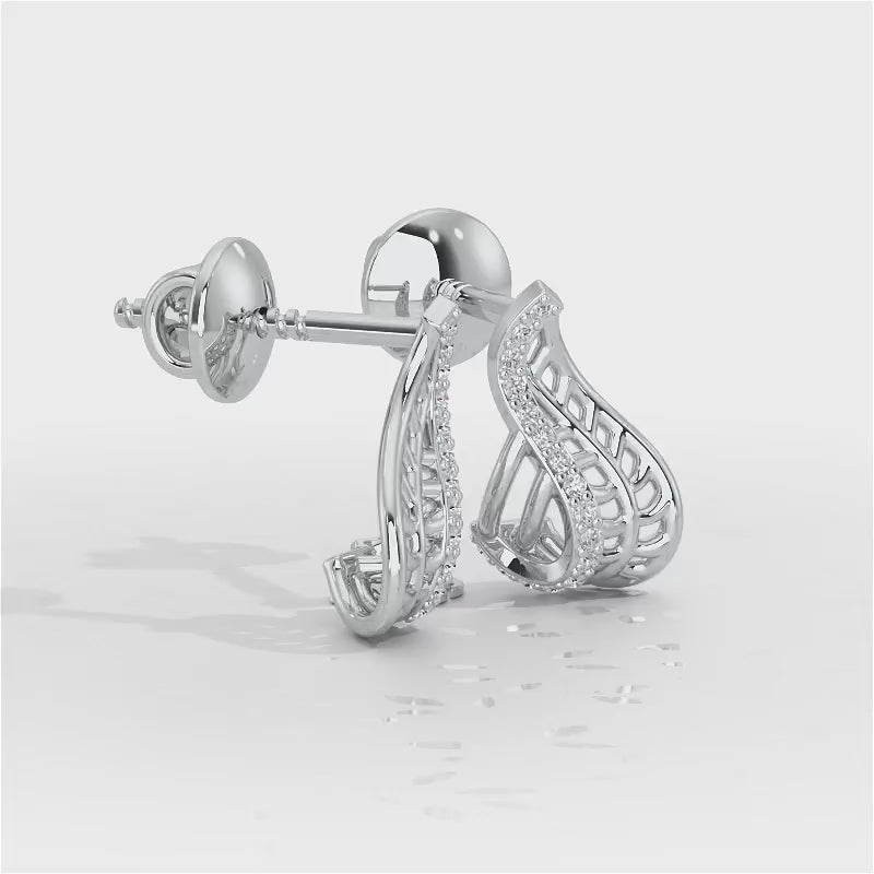 Regal Reflections Silver Stud Earrings - White Gold Video