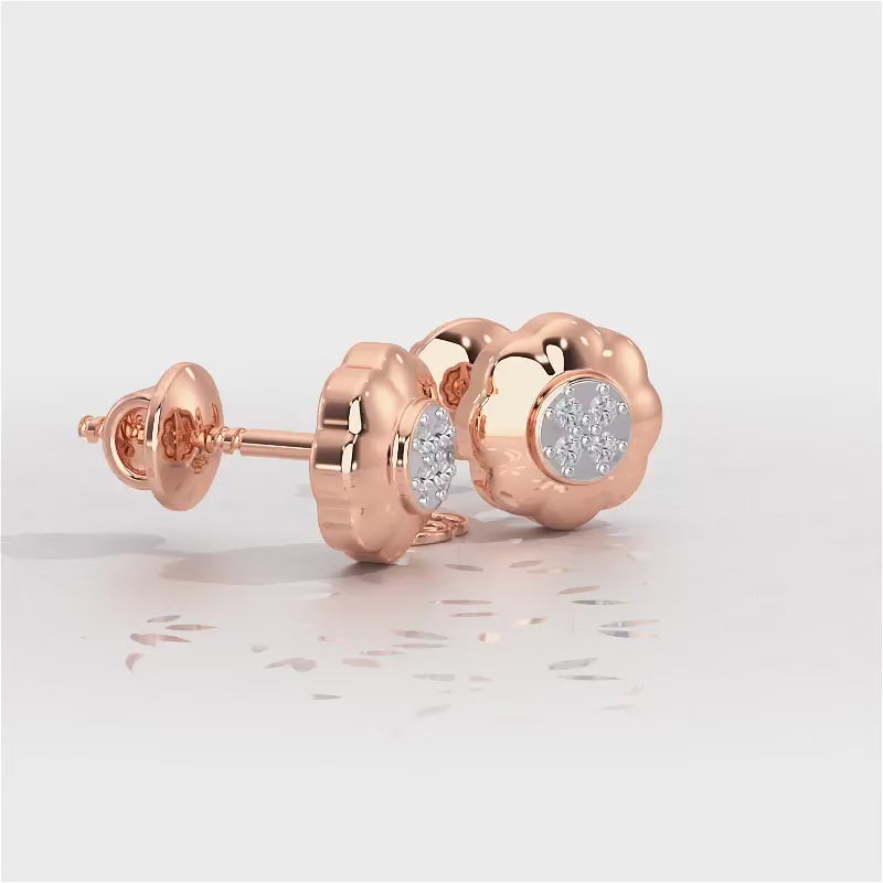 Luminous Legacy Silver Stud Earrings - Rose Gold Video
