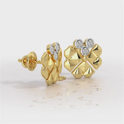 Opulent Overture Silver Stud Earrings - Yellow Gold Video