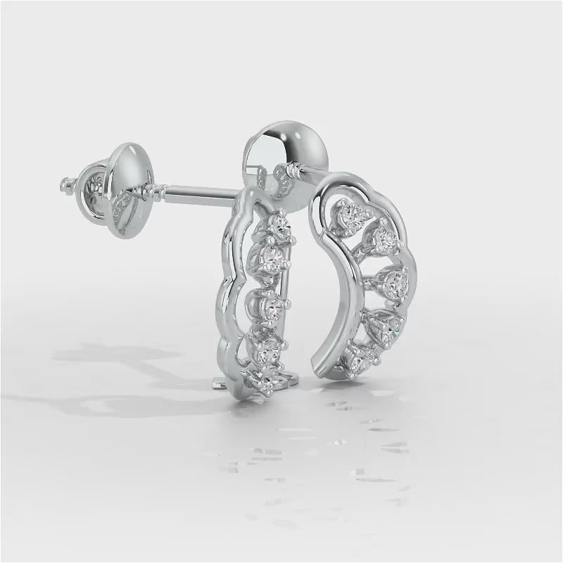 Regal Rapture Silver Stud Earrings - White Gold Video