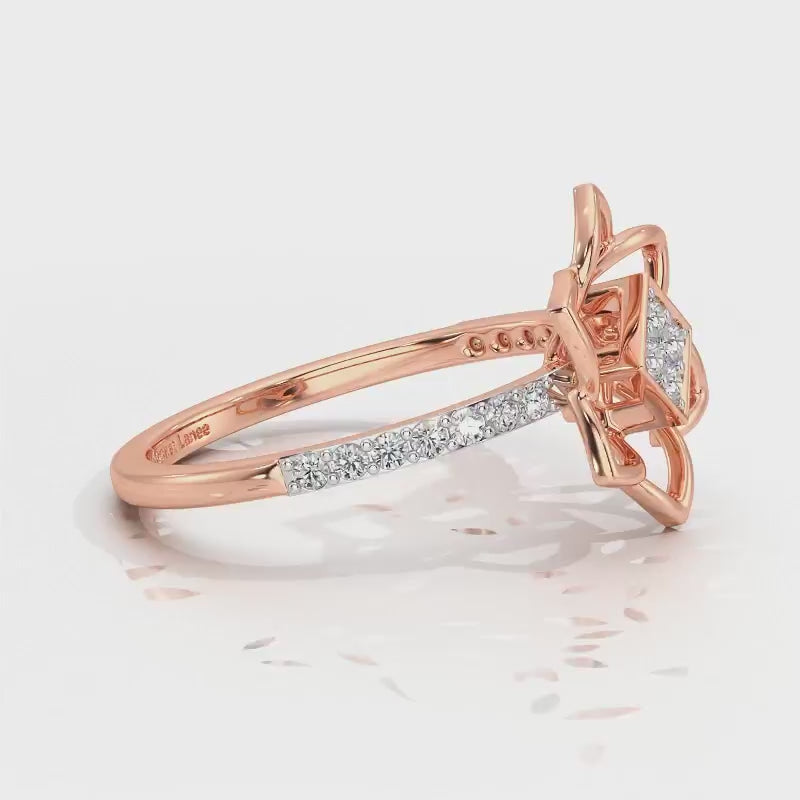 Pinwheel Flower Silver Ring - Rose Gold Video