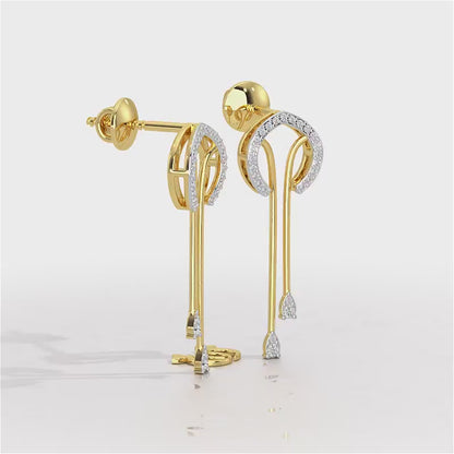 Whispering Whimsy Silver Drop Earrings - Yellow Gold Video