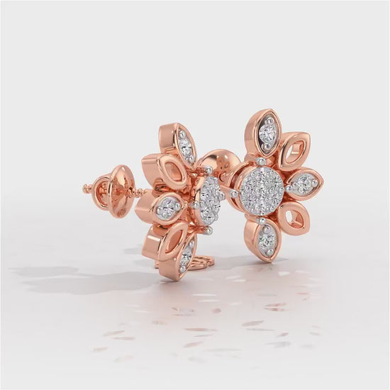SemiFlora Silver Earrings - Rose Gold Video