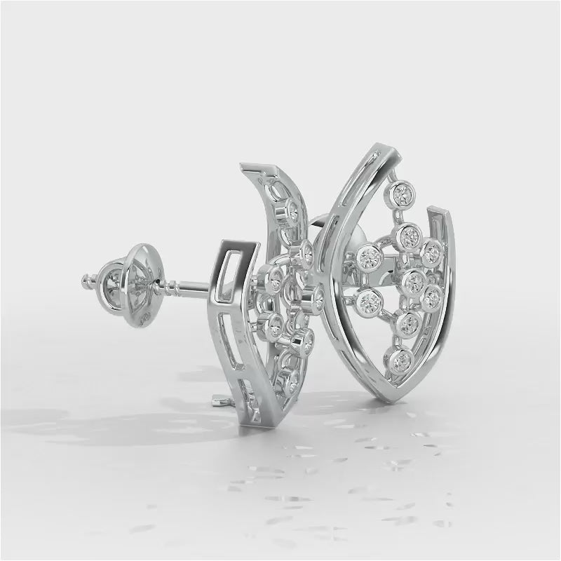 Beaded Flower Silver Earrings - White Gold Video