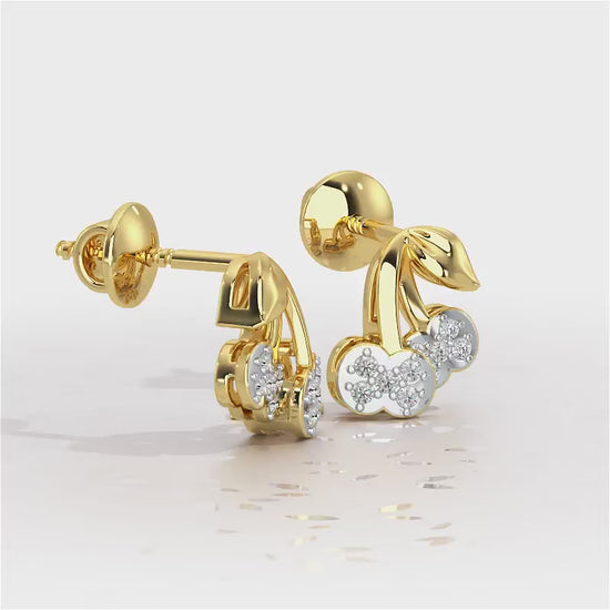Timeless Tenderness Silver Stud Earrings - Yellow Gold Video