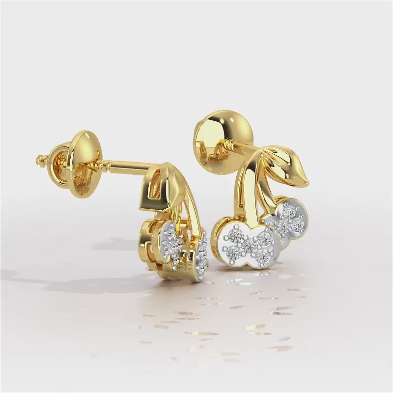 Timeless Tenderness Silver Stud Earrings - Yellow Gold Video