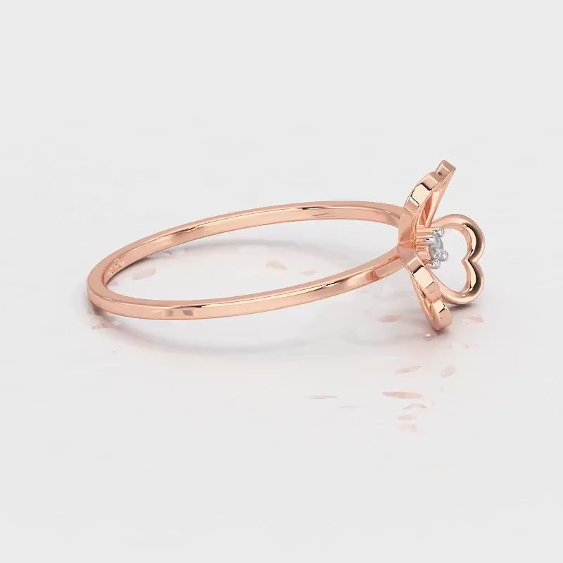 Flower Chord Silver Ring - Rose Gold Video
