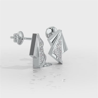 Luminous Angles Silver Earrings - White Gold Video