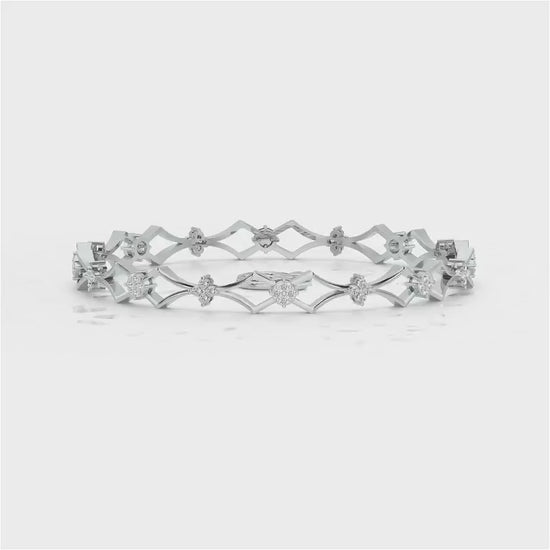Garland Silver Bangles - White Gold Video