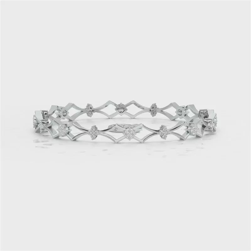 Garland Silver Bangles - White Gold Video