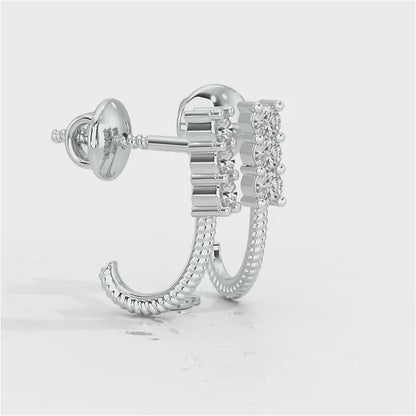 Simple Silver Bali Earrings - White Gold Video