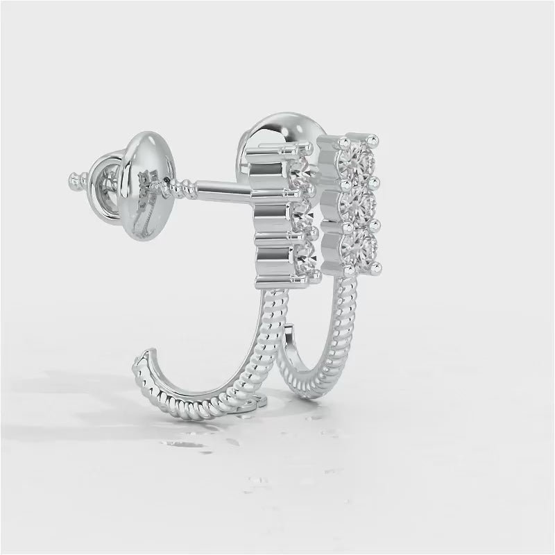 Simple Silver Bali Earrings - White Gold Video