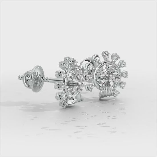 Divine Shine Silver Earrings - White Gold Video