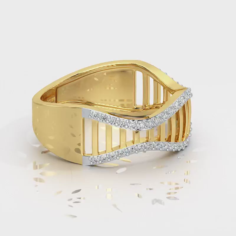 Vibration Silver Ring - Yellow Gold Video