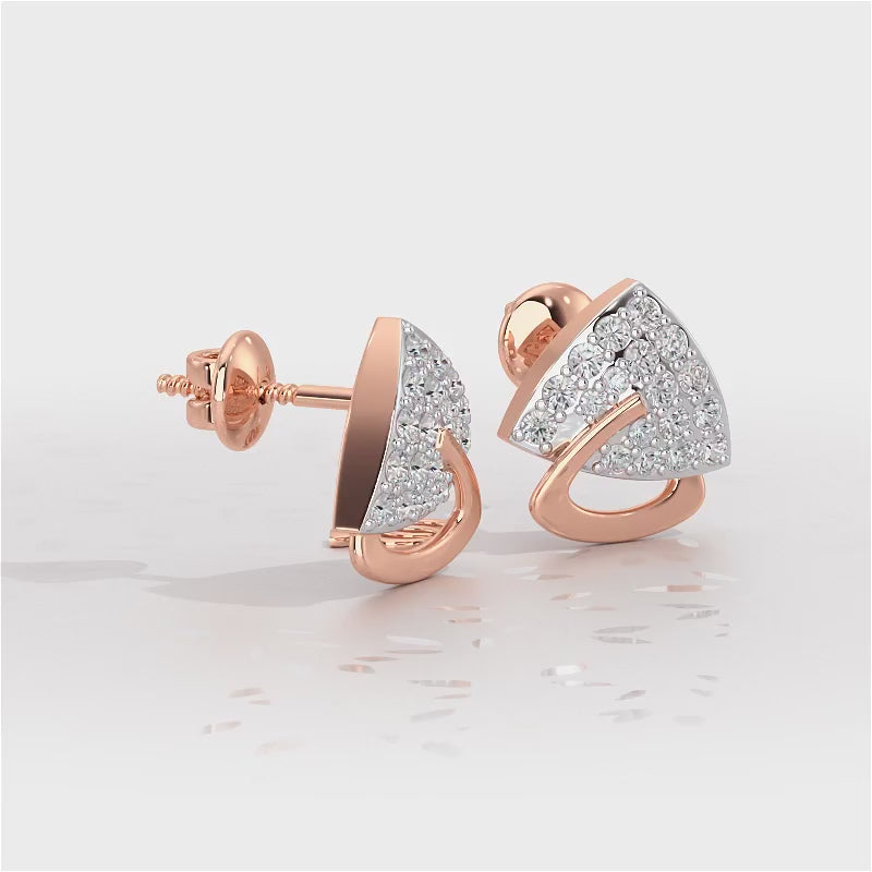 Soulmate Studs Silver Earrings - Rose Gold Video