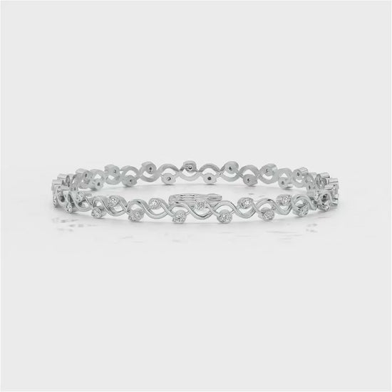 Dotted Silver Bangles - White Gold Video