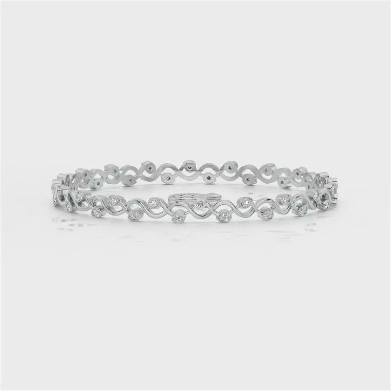 Dotted Silver Bangles - White Gold Video