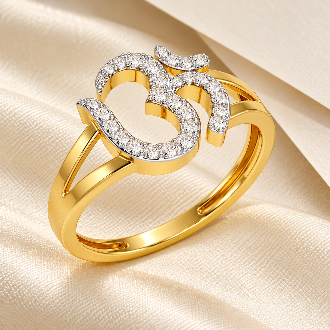 Pristine Om Silver Ring
