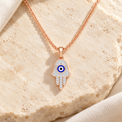 Protective Gaze Silver Pendant - Rose Gold - Aesthetic