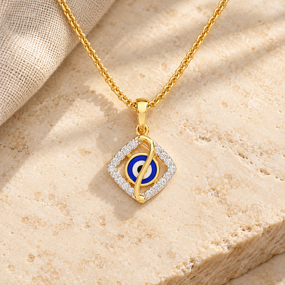 Protective Spark Silver Pendant - Yellow Gold - Aesthetic