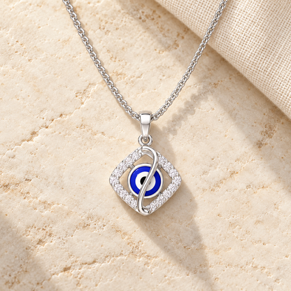 Protective Spark Silver Pendant - White Gold - Aesthetic
