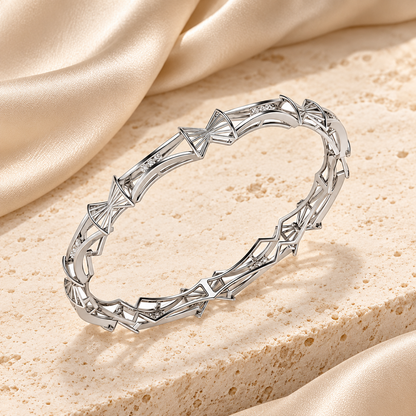 Ray Lock Silver Bangles White Gold aesthetic image