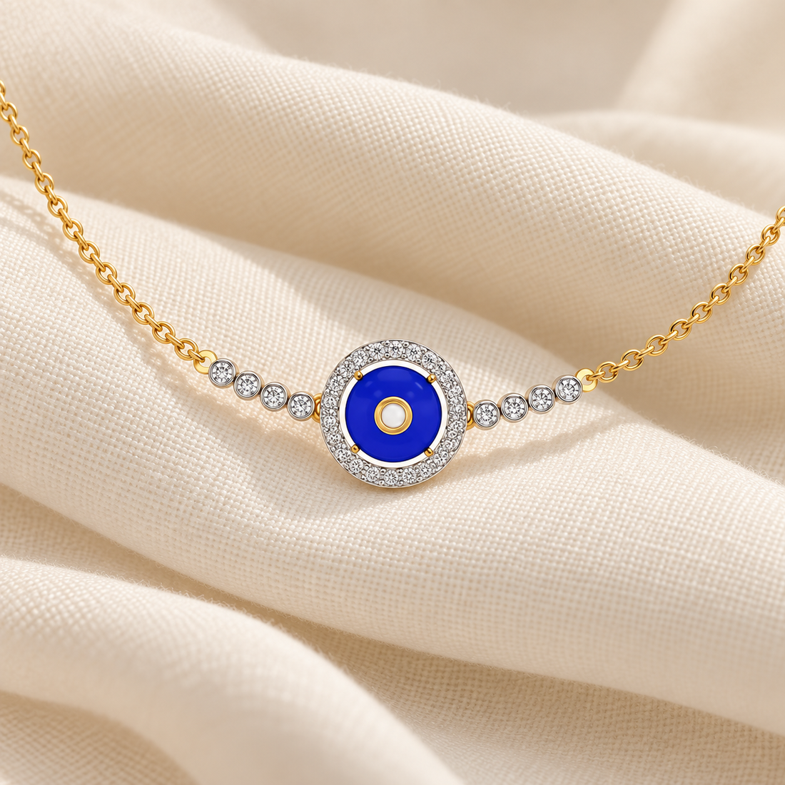 Round Amulet Silver Necklace