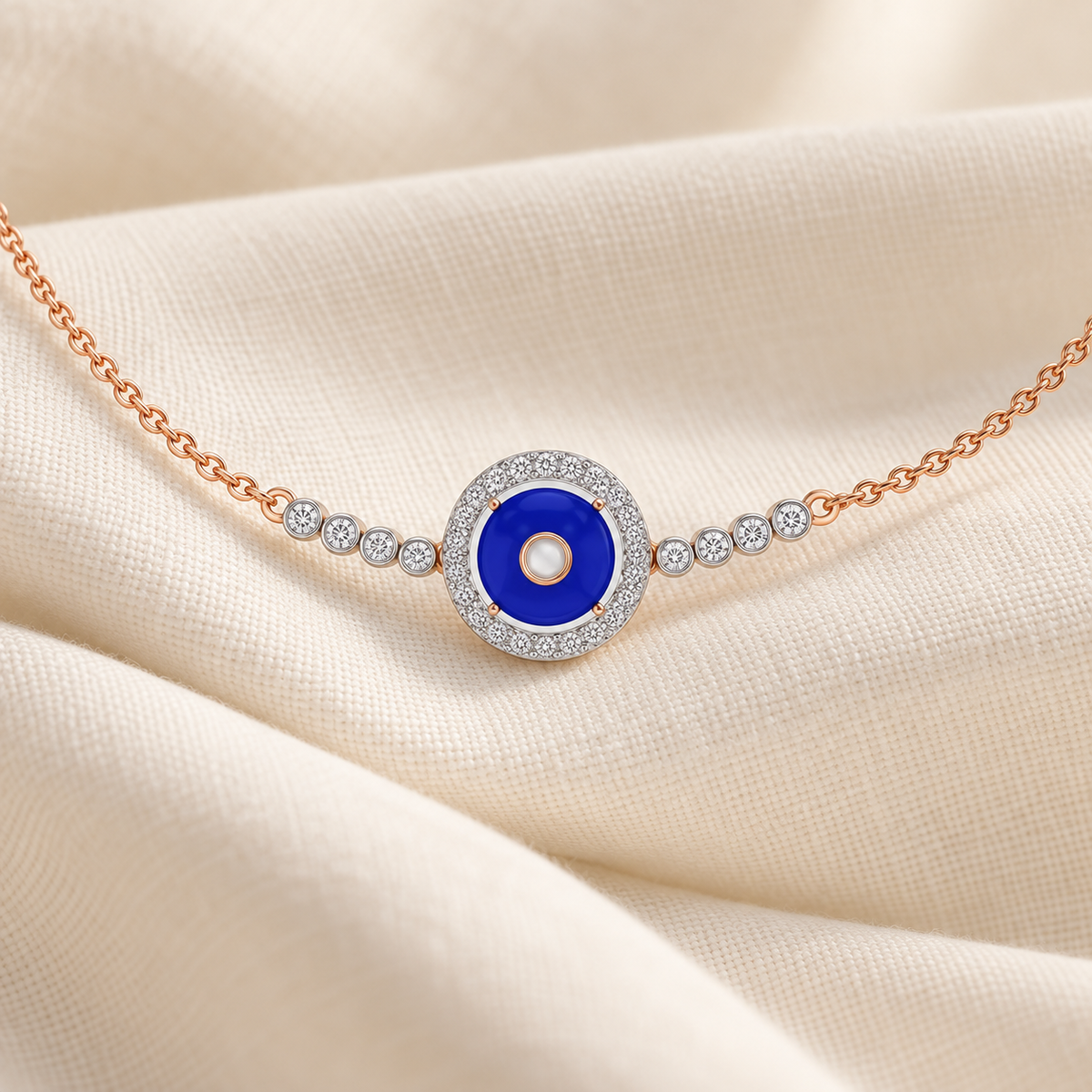 Round Amulet Silver Necklace - Rose Gold - Aesthetic