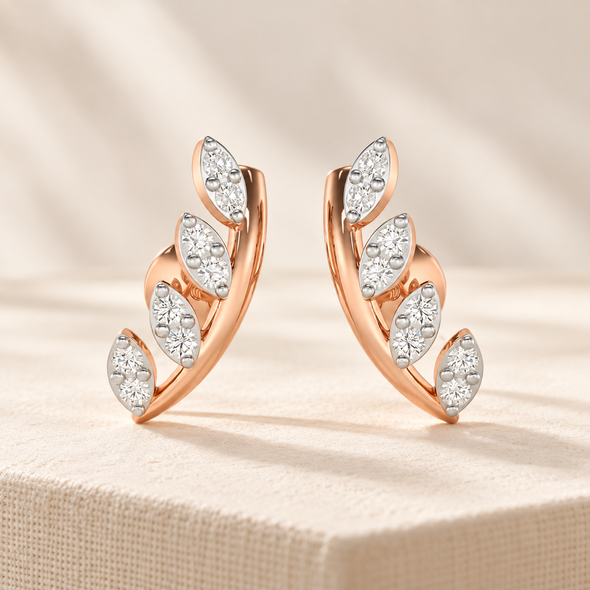 Royal Remembrance Silver Stud Earrings - Rose Gold - Aesthetic