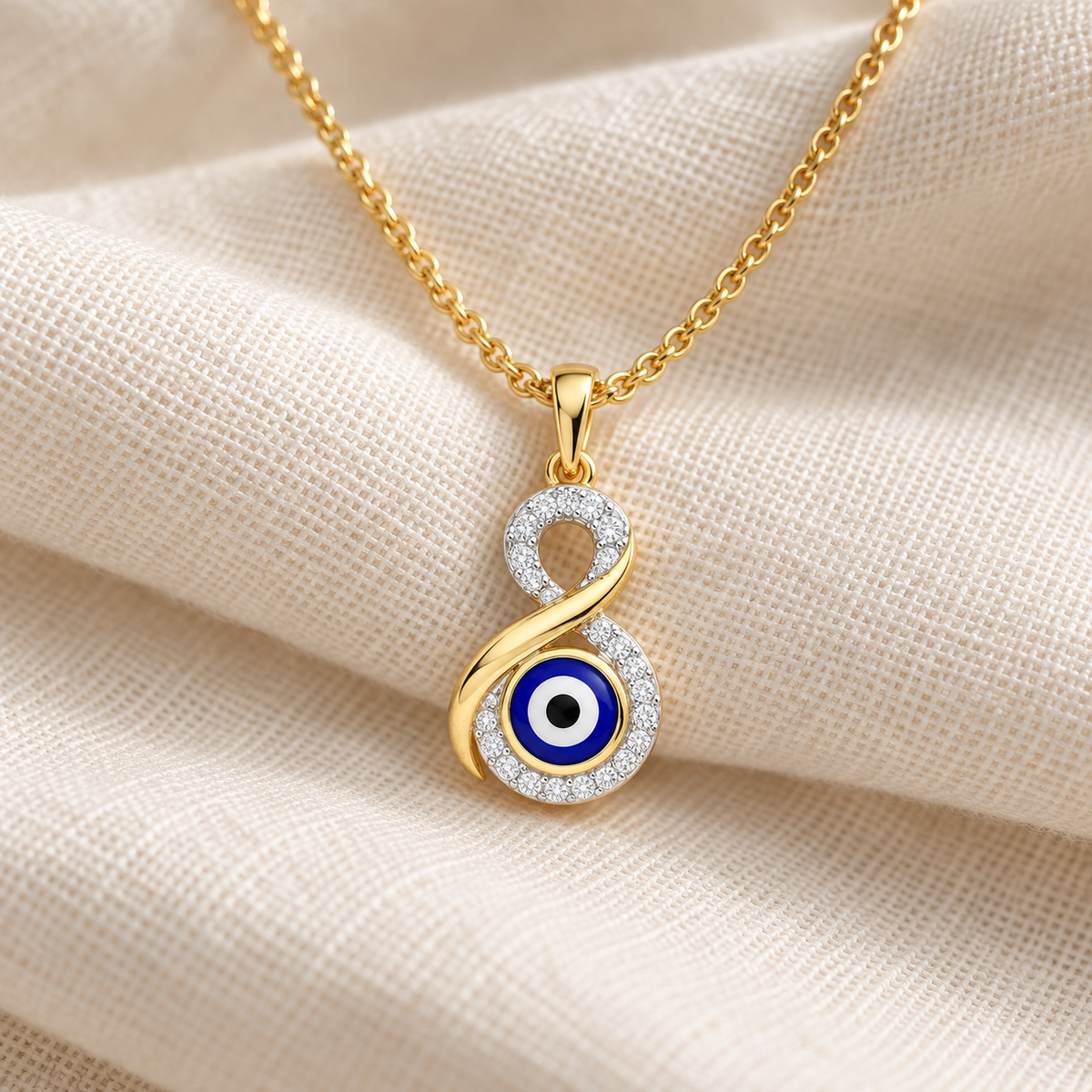 Sacred Gaze Silver Pendant - Yellow Gold - Aesthetic