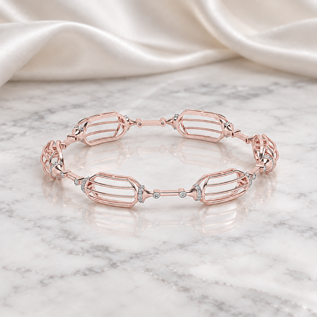 Samparna Silver Bangles - Rose Gold - Editorial Aesthetic