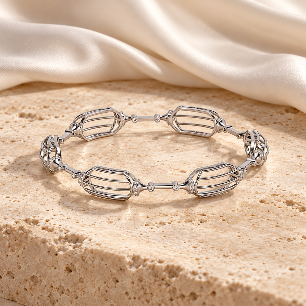 Samparna Silver Bangles - White Gold - Editorial Aesthetic