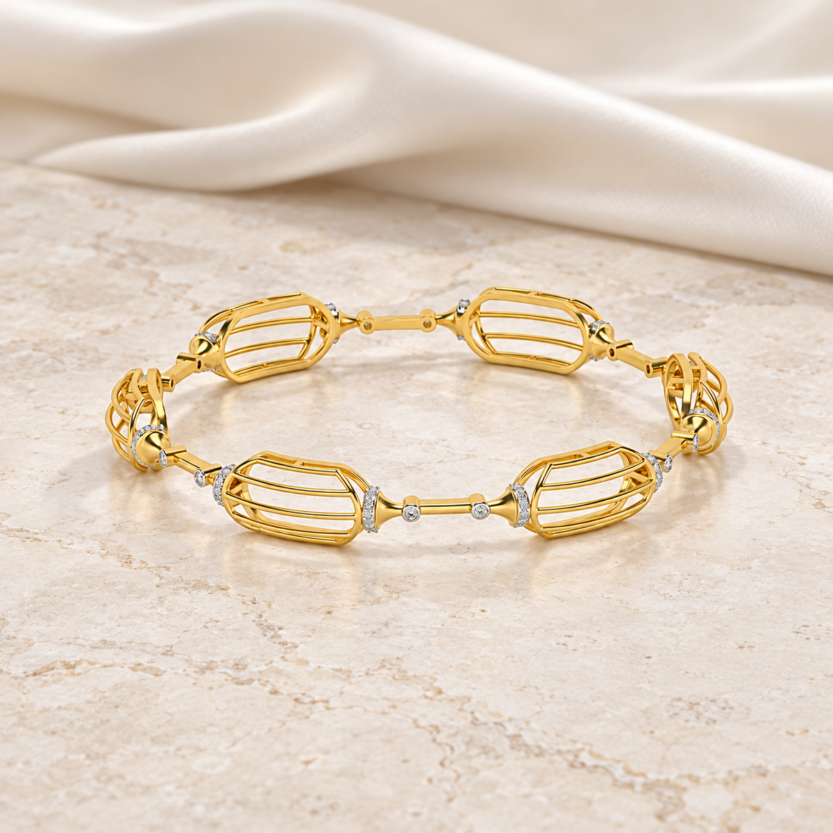 Samparna Silver Bangles - Yellow Gold - Editorial Aesthetic