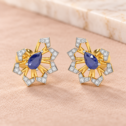 Semi Charm Silver Earrings - Yellow Gold - Aesthetic