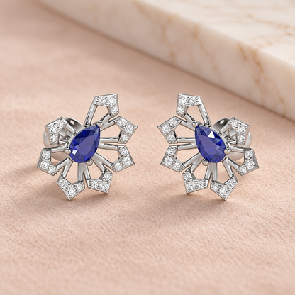 Semi Charm Silver Earrings - White Gold - Aesthetic