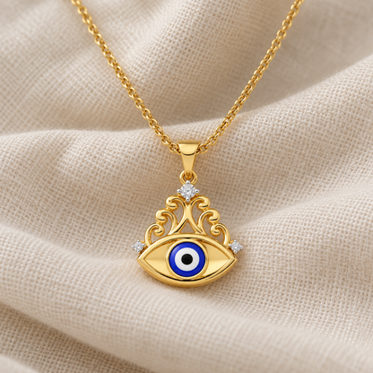 Serenity Shield Silver Pendant - Yellow Gold - Aesthetic