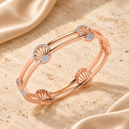 Shine Chase Silver Bangles - Rose Gold - Square Editorial Aesthetic