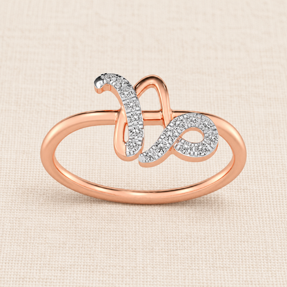 Shiny Capricorn Silver Ring - Rose Gold - Aesthetic