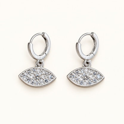 Silver Aura Drops - White Gold - Product overhead view