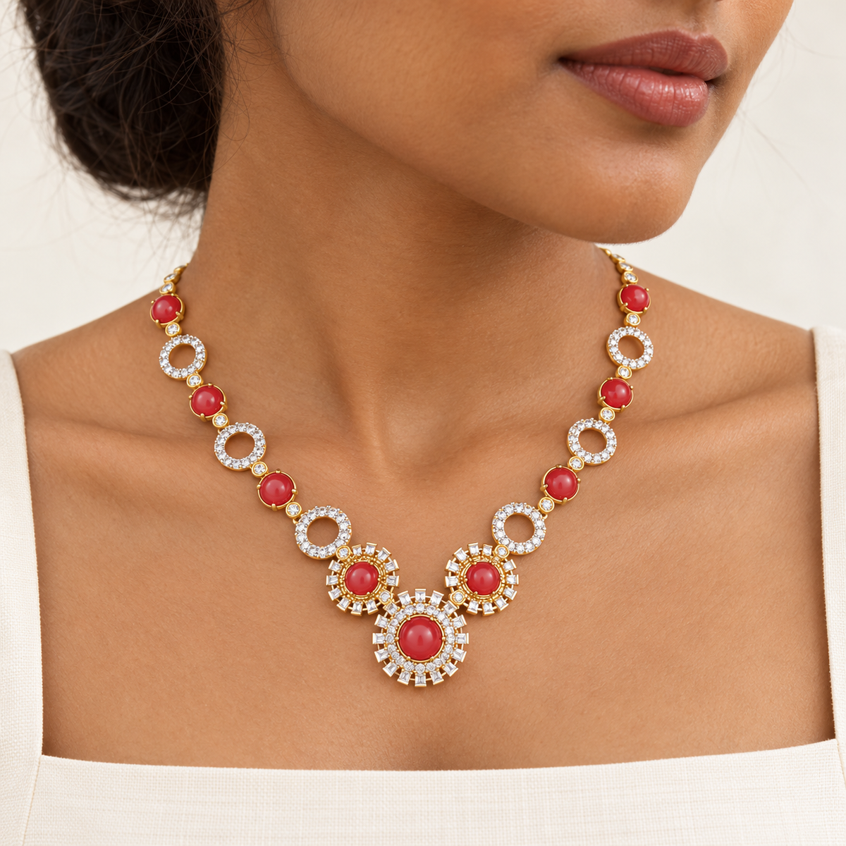Silver Dream Silver Necklace - Yellow Gold - Model