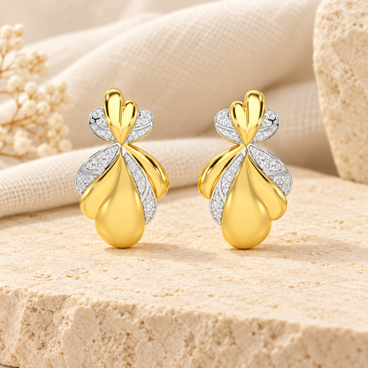 sparkling cascade silver earrings - Yellow Gold - Aesthetic