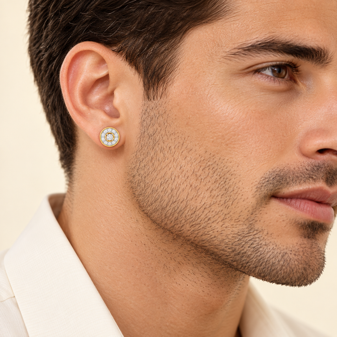 Striking Silver Men Stud