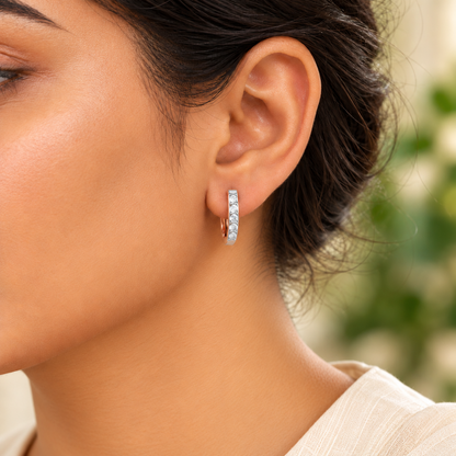 Swarna Silver Bali - Rose Gold - Model