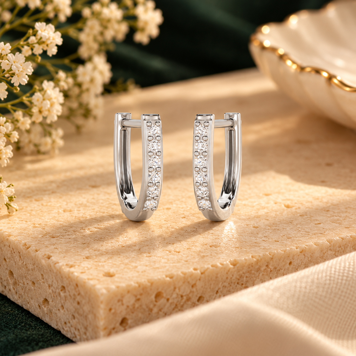 Swarna Silver Bali - White Gold - Aesthetic