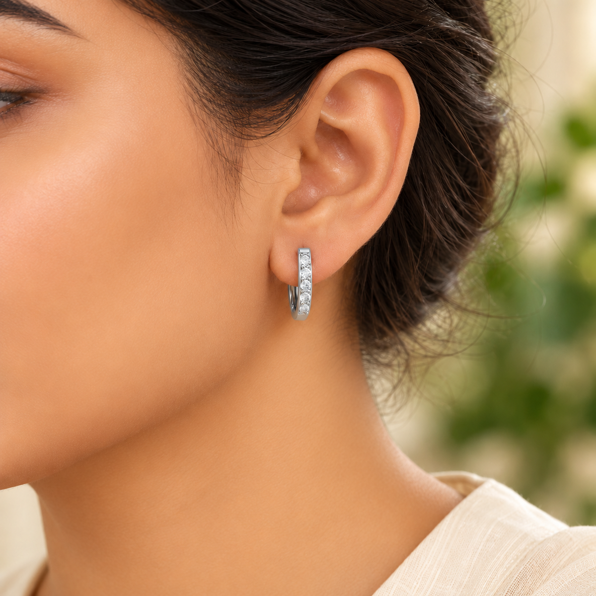 Swarna Silver Bali - White Gold - Model
