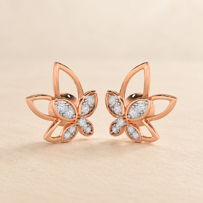 Timeless Tranquility Silver Stud Earrings - Rose Gold - Aesthetic