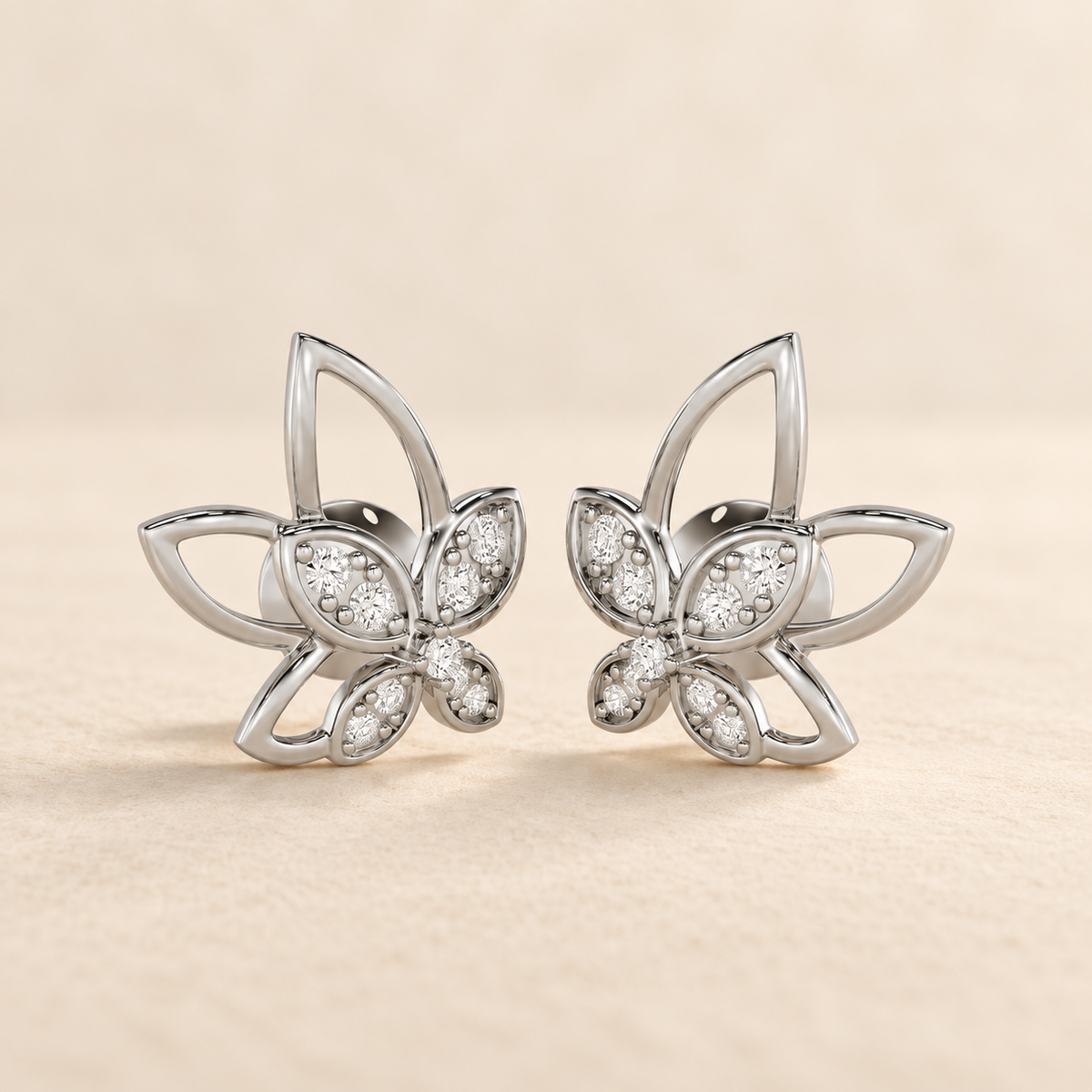 Timeless Tranquility Silver Stud Earrings - White Gold - Aesthetic